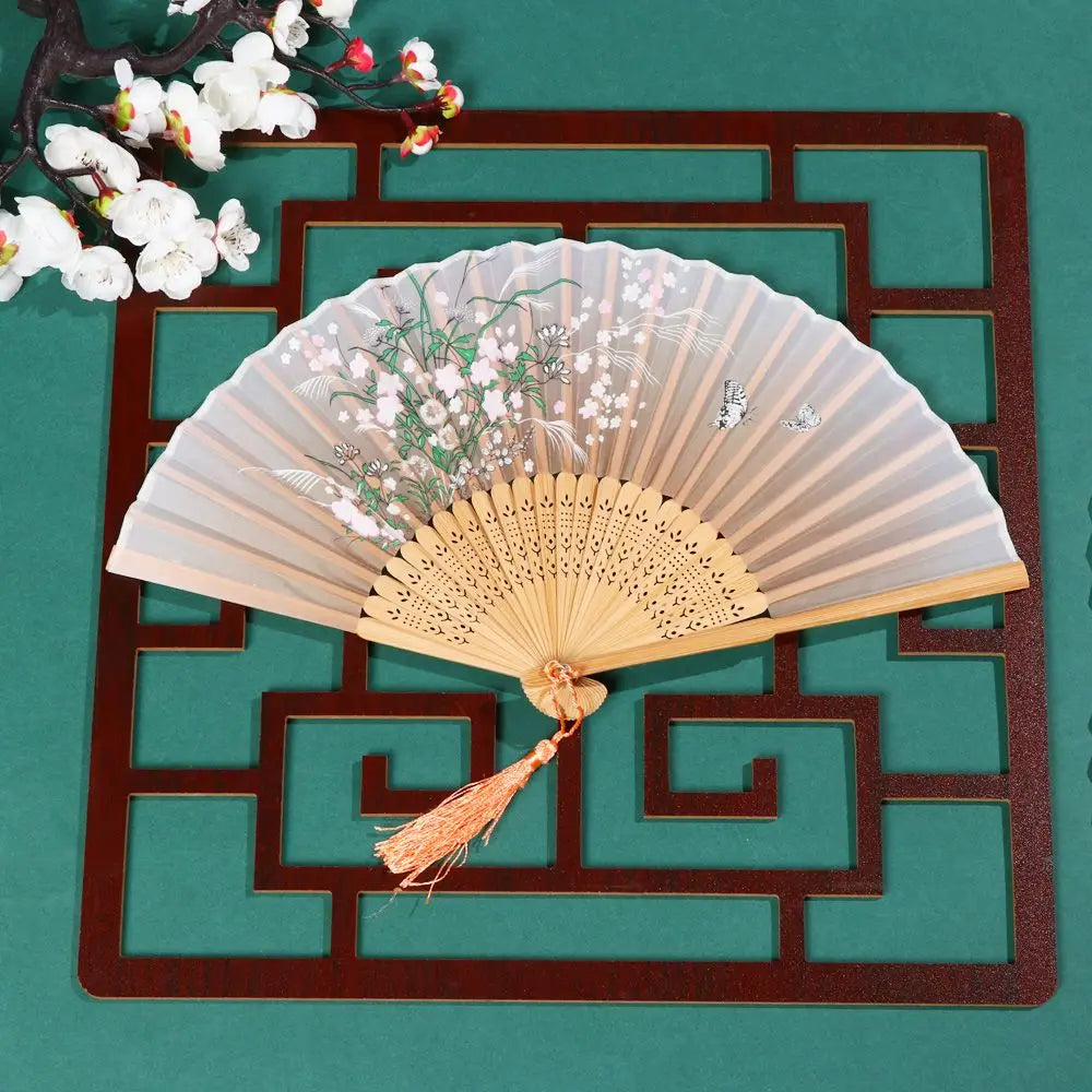 Retro Bamboo Folding Fan - Image 3